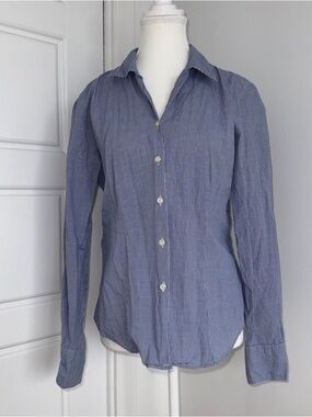 GAP Blue Micro-Check Button-Down Shirt
